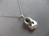 ESTATE .12CT DIAMOND 14K WHITE GOLD MATTE & SHINY BABYGIRL SHOE FLOATING PENDANT