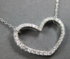 ESTATE .41CT DIAMOND 18KT WHITE GOLD 3D CLASSIC OPEN HEART LOVE NECKLACE