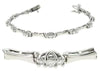 1.42CT DIAMOND 14KT WHITE GOLD 3 STONE BY THE YARD MATTE & SHINY TENNIS BRACELET