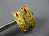 ESTATE .14CT AAA SAPPHIRE & AAA RUBY 18KT YELLOW GOLD HANDCRAFTED EARRINGS 28194