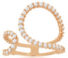 LARGE .90CT DIAMOND 14KT ROSE GOLD GRADUATING DOUBLE TEAR DROP CRISS CROSS RING