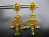 ANTIQUE 22KT YELLOW GOLD HANDCRAFTED FLOWER FILIGREE CHANDELIER HANGING EARRINGS
