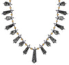 LARGE AAA SPECTROLITE 18KT YELLOW GOLD & 925 SILVER GRADUATING FILIGREE NECKLACE