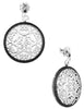 LARGE .93CT BLACK DIAMOND 18KT WHITE & BLACK GOLD OPEN FILIGREE HANGING EARRINGS