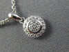 ESTATE SMALL .08CT DIAMOND 14KT WHITE GOLD 3D FILIGREE ROUND FLOATING PENDANT