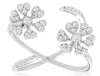 .43CT DIAMOND 14KT WHITE GOLD 3D DOUBLE FLOWER MULTI HEART CRISS CROSS LOVE RING