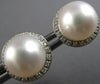 ESTATE .10CT DIAMOND & AAA SOUTH SEA PEARL 14KT WHITE GOLD HALO 3D STUD EARRINGS