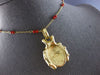 EXTRA LARGE & LONG AAA CORAL 18K YELLOW GOLD BY THE YARD LADYBUG NECKLACE #28104