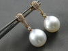 ESTATE .37CT DIAMOND & AAA SOUTH SEA PEARL 18K ROSE GOLD 3D FUN HANGING EARRINGS