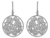 LARGE 4.18CT DIAMOND 18KT WHITE GOLD 3D MULTI CIRCULAR FLORAL HANGING EARRINGS