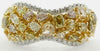 4.24CT MULTI COLOR DIAMOND 18KT 2 TONE GOLD 3D MULTI SHAPE INFINITY CLUSTER RING