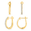 ESTATE .40CT DIAMOND 14KT YELLOW GOLD 3D ROUND CLIP ON HOOP HANGING EARRINGS