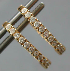 ESTATE .46CT DIAMOND 18KT ROSE GOLD 3D CLASSIC ROUND INSIDE OUT HANGING EARRINGS