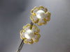 EXTRA LARGE 4.74CT DIAMOND & AAA SOUTH SEA PEARL 18K YELLOW GOLD FLOWER EARRINGS