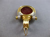 ANTIQUE LARGE DIAMOND & AAA SAPPHIRE 18K 2 TONE GOLD 3D CORNELIAN PENDANT 28157