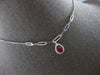 LONG .60CT DIAMOND & AAA RUBY 14KT WHITE GOLD PEAR SHAPE & ROUND LARIAT NECKLACE