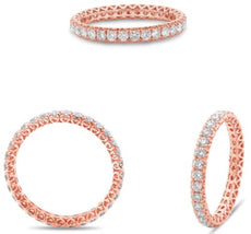 .83CT DIAMOND 14KT ROSE GOLD 3D ROUND CLASSIC ETERNITY MULTI HEART WEDDING RING