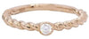 ESTATE .11CT DIAMOND 14KT ROSE GOLD 3D CLASSIC SOLITAIRE ROPE FUN LOVE RING