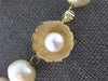 ESTATE LONG AAA PEARL 14KT YELLOW GOLD 3D CLASSIC FLOWER LOVE NECKLACE #27558