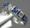 ESTATE .71CT DIAMOND & AAA TANZANITE 14KT WHITE GOLD 3D 5 STONE ANNIVERSARY RING