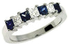 1.14CT DIAMOND & AAA SAPPHIRE 14KT WHITE GOLD PRINCESS 7 STONE ANNIVERSARY RING