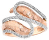 ESTATE .35CT DIAMOND 14KT WHITE & ROSE GOLD CLASSIC CRISS CROSS SNAKE COBRA RING