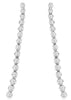 ESTATE 1.65CT DIAMOND 14KT WHITE GOLD ROUND FLEXIBLE TENNIS BAR HANGING EARRINGS