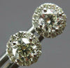 ESTATE 1.05CT DIAMOND 14KT WHITE GOLD 3D CLASSIC SOLITAIRE FLOWER STUD EARRINGS