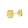 .01CT DIAMOND 14KT YELLOW GOLD ETOILE MULTI HEART FLOWER FILIGREE STUD EARRINGS