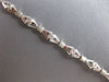 ESTATE .35CT DIAMOND 14K WHITE GOLD TRIANGULAR MATTE & SHINY FUN TENNIS BRACELET