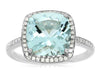LARGE 3.60CT DIAMOND & AAA AQUAMARINE 14KT WHITE GOLD 3D HALO ENGAGEMENT RING