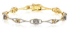 ESTATE 1.42CT WHITE & MOCHA DIAMOND 14K YELLOW GOLD 3D LOVE KNOT TENNIS BRACELET