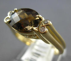 1.06CT DIAMOND & AAA SMOKY TOPAZ 14KT WHITE GOLD OVAL & ROUND FILIGREE FUN RING