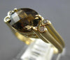 1.06CT DIAMOND & AAA SMOKY TOPAZ 14KT WHITE GOLD OVAL & ROUND FILIGREE FUN RING