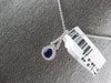 ESTATE .54CT DIAMOND & AAA SAPPHIRE 18KT WHITE GOLD PEAR SHAPE FLOATING PENDANT