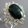 EXTRA LARGE 4.86CT DIAMOND & AAA SAPPHIRE 14KT WHITE GOLD ENGAGEMENT RING #27491