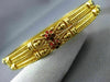ANTIQUE AAA ENAMEL 22KT YELLOW GOLD 3D FILIGREE FLOWER BANGLE BRACELET #2058