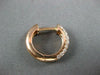 ESTATE 1.06CT DIAMOND 14KT ROSE GOLD 3D 3 ROW PAVE HUGGIE HOOP HANGING EARRINGS