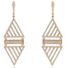 ESTATE LARGE 1.62CT DIAMOND 18K ROSE GOLD DOUBLE TRIANGULAR FUN HANGING EARRINGS