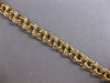 ESTATE LONG 14KT YELLOW GOLD 3D CLASSIC SOLID DOUBLE LINK CHARM BRACELET
