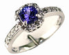 .70CT DIAMOND & AAA TANZANITE 14KT WHITE GOLD 3D ROUND HALO FRIENDSHIP LOVE RING