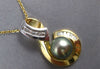 ESTATE LARGE .75CT DIAMOND & AAA TAHITIAN PEARL 14K 2 TONE GOLD INFINITY PENDANT