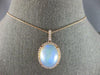 7.21CT DIAMOND & AAA AUSTRALIAN OPAL 14KT ROSE GOLD OVAL HALO FLOATING PENDANT