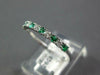 ESTATE .25CT DIAMOND & AAA EMERALD 18KT WHITE GOLD CLASSIC ROUND 2MM FUN RING