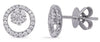 ESTATE .37CT DIAMOND 14KT WHITE GOLD CLASSIC FLOWER CIRCLE OF LIFE STUD EARRINGS
