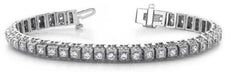 6.0CT DIAMOND 14KT WHITE GOLD 3D ROUND SQUARE SETTING FILIGREE TENNIS BRACELET
