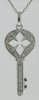 ESTATE .14CT DIAMOND 14KT WHITE GOLD 3D KEY TO YOUR HEART FUN FLOATING PENDANT