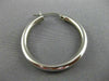 ESTATE LARGE 14KT WHITE GOLD 3D CLASSIC SHINY HANGING HOOP EARRINGS 3mm #25677