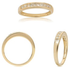 .61CT FANCY YELLOW DIAMOND 14KT YELLOW GOLD 3D PRINCESS CUT CLASSIC CHANNEL RING