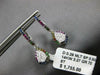 .79CT DIAMOND & AAA RAINBOW SAPPHIRE 14KT WHITE GOLD TEAR DROP HANGING EARRINGS